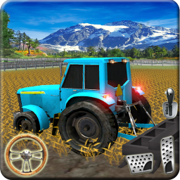 Icon Tractor Driving in farm