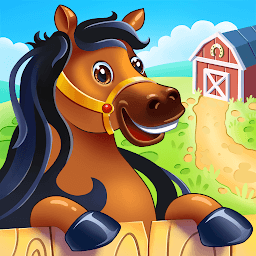 Icon Animal Farm for Kids. Toddler games.